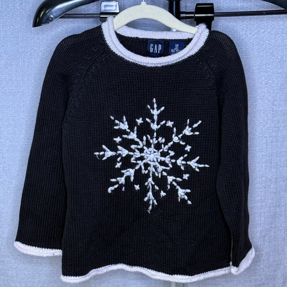 GAP - Girls - Long Sleeve Snowflake Sweater - Size XS / 4